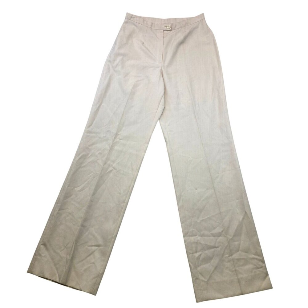 Vintage 80s Country Sophisticates Straight Leg Pants 10 Cream Minimalist Capsule